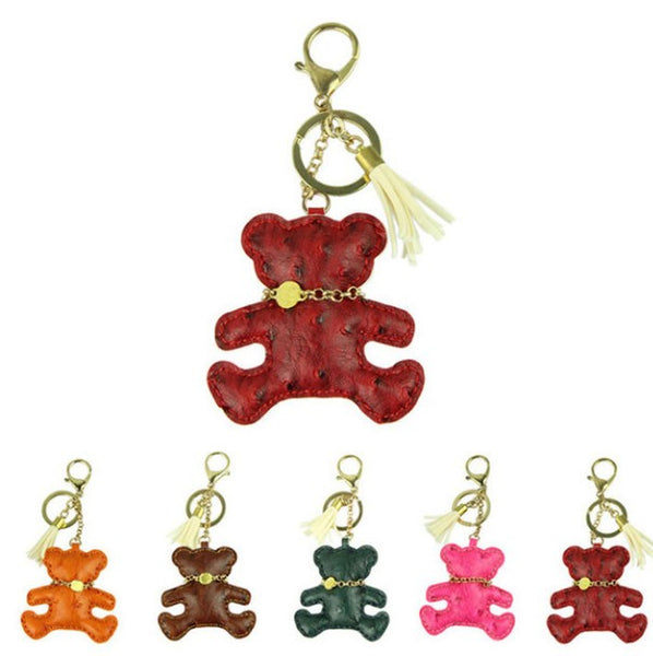 Leather Bear Key Ring Holder